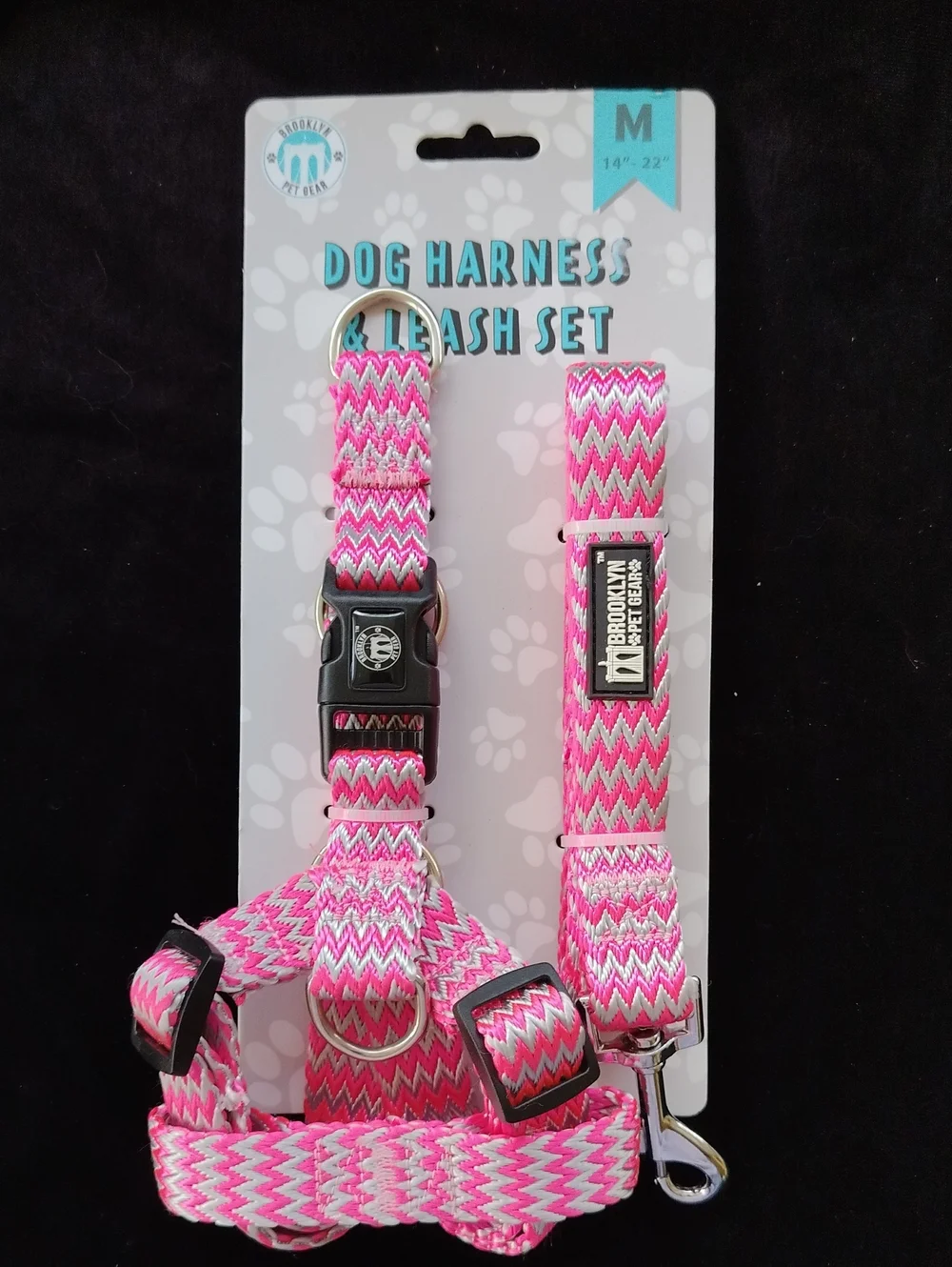 Brooklyn Style dog harness and leash set  Med